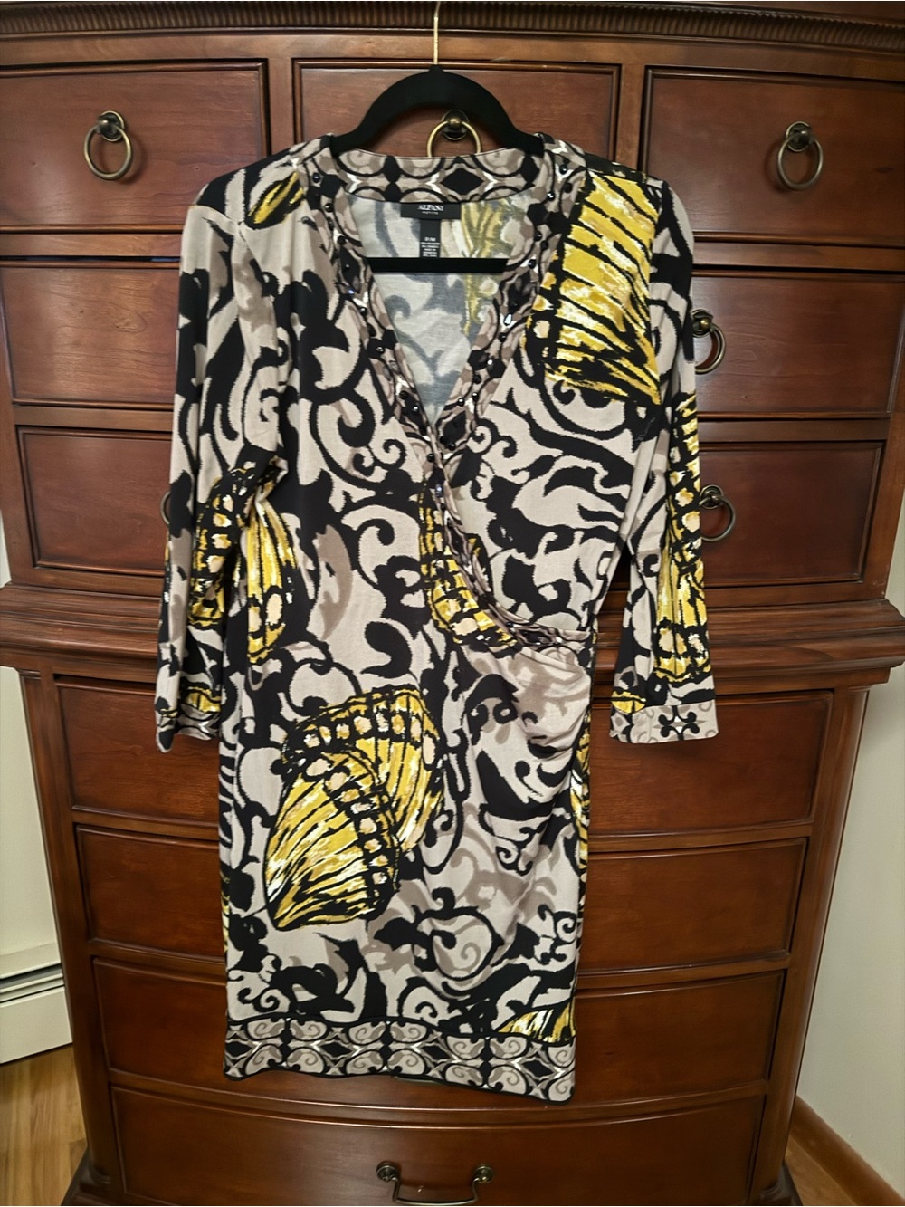 Alfani Petite Multicolor Abstract Print Dress